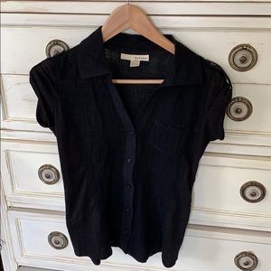 Derek heart button up short sleeve top